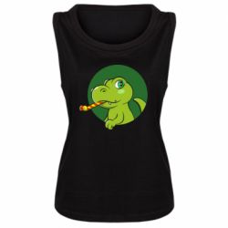 Женская майка Праздничный динозавр - PrintSalon