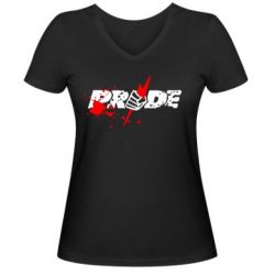 Женская футболка с V-образным вырезом Pride Logo - PrintSalon