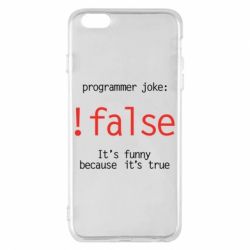 Чехол для iPhone 6 Plus/6S Plus Programmer joke: !false - PrintSalon