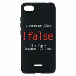 Чехол для Xiaomi Redmi 6A Programmer joke: !false - PrintSalon