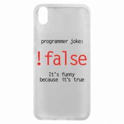 Чехол для Xiaomi Redmi 7A Programmer joke: !false - PrintSalon