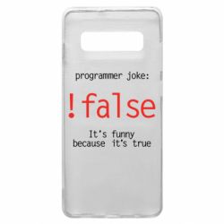 Чехол для Samsung S10+ Programmer joke: !false - PrintSalon