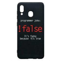 Чехол для Samsung A20 Programmer joke: !false - PrintSalon