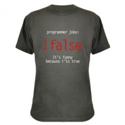 Камуфляжная футболка Programmer joke: !false - PrintSalon