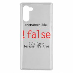 Чехол для Samsung Note 10 Programmer joke: !false - PrintSalon