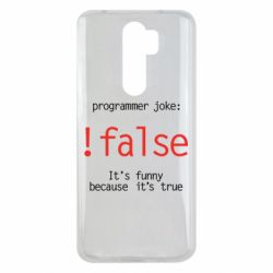 Чехол для Xiaomi Redmi Note 8 Pro Programmer joke: !false - PrintSalon