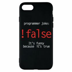 Чехол для iPhone SE 2020 Programmer joke: !false - PrintSalon