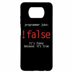 Чехол для Xiaomi Poco X3 Programmer joke: !false - PrintSalon