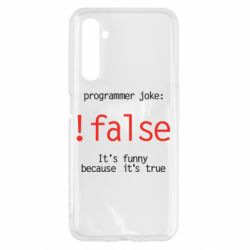 Чехол для Realme 6 Programmer joke: !false - PrintSalon