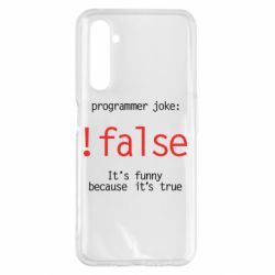 Чехол для Realme 6 Pro Programmer joke: !false - PrintSalon