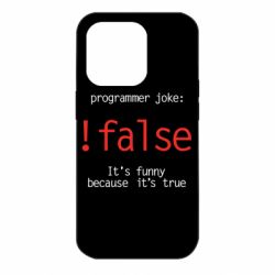 Чехол для iPhone 14 Pro Programmer joke: !false - PrintSalon