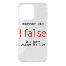 Чехол для iPhone 14 Pro Max Programmer joke: !false - PrintSalon