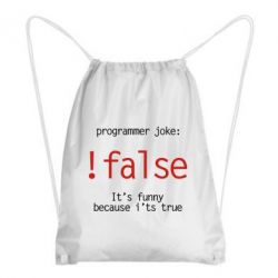 Рюкзак-мешок Programmer joke: !false - PrintSalon