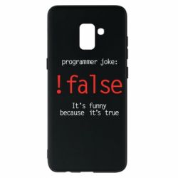 Чехол для Samsung A8+ 2018 Programmer joke: !false - PrintSalon