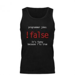 Мужская майка Programmer joke: !false - PrintSalon