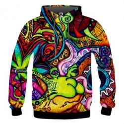 Мужское 3D худи Psychedelic 4 - PrintSalon