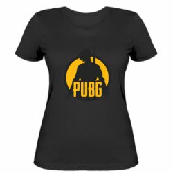 Женская футболка PUBG logo and game hero - PrintSalon