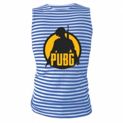 Майка-тельняшка PUBG logo and game hero - PrintSalon