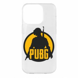 Чехол для iPhone 14 Pro PUBG logo and game hero - PrintSalon