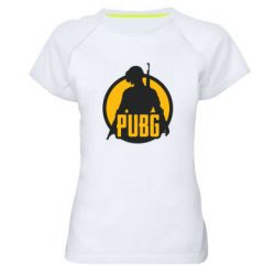 Женская футболка для спорта PUBG logo and game hero - PrintSalon