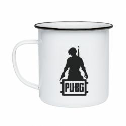 Кружка эмалированная PUBG logo and hero