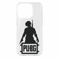 Чехол для iPhone 14 Pro PUBG logo and hero - PrintSalon