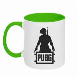Чашка двухцветная 320ml PUBG logo and hero - PrintSalon