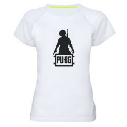 Женская футболка для спорта PUBG logo and hero - PrintSalon
