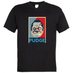 Мужская футболка  с V-образным вырезом Pudge aka Obey - PrintSalon