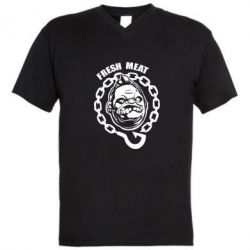 Мужская футболка  с V-образным вырезом Pudge Fresh Meat - PrintSalon