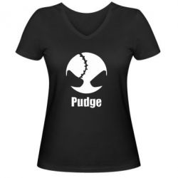 Женская футболка с V-образным вырезом Pudge - PrintSalon