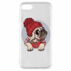 Чехол для iPhone SE 2022 Pug And Coffee - PrintSalon