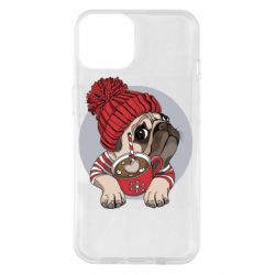 Чохол для iPhone 14 Pug And Coffee