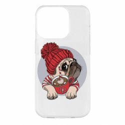 Чехол для iPhone 14 Pro Pug And Coffee - PrintSalon