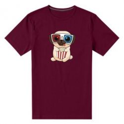 Мужская футболка премиум Pug at the cinema - PrintSalon