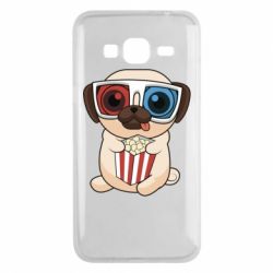 Чехол для Samsung J3 2016 Pug at the cinema - PrintSalon
