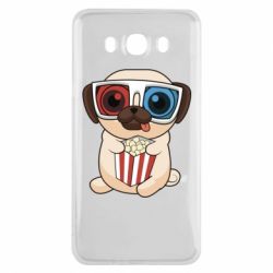 Чехол для Samsung J7 2016 Pug at the cinema - PrintSalon