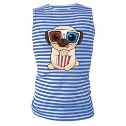 Майка-тельняшка Pug at the cinema - PrintSalon