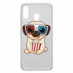 Чехол для Samsung A30 Pug at the cinema - PrintSalon