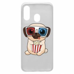 Чехол для Samsung A40 Pug at the cinema - PrintSalon