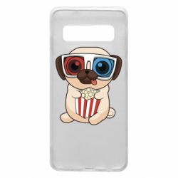 Чехол для Samsung S10 Pug at the cinema - PrintSalon