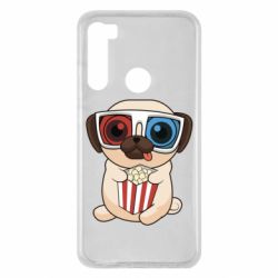 Чехол для Xiaomi Redmi Note 8 Pug at the cinema - PrintSalon