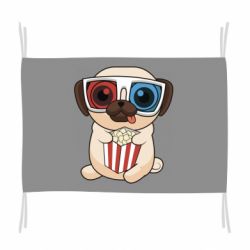 Флаг Pug at the cinema - PrintSalon