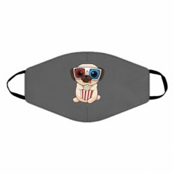 Маска многоразовая Pug at the cinema - PrintSalon