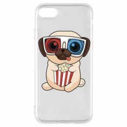 Чехол для iPhone SE 2020 Pug at the cinema - PrintSalon