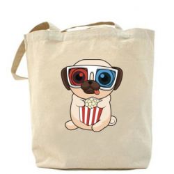 Эко-сумка Pug at the cinema - PrintSalon