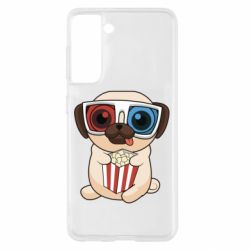 Чехол для Samsung S21 Pug at the cinema - PrintSalon