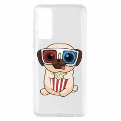 Чехол для Huawei P Smart 2021 Pug at the cinema - PrintSalon