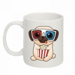 Чашка 320ml Pug at the cinema - PrintSalon