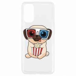 Чехол для Oppo Reno 4 Pug at the cinema